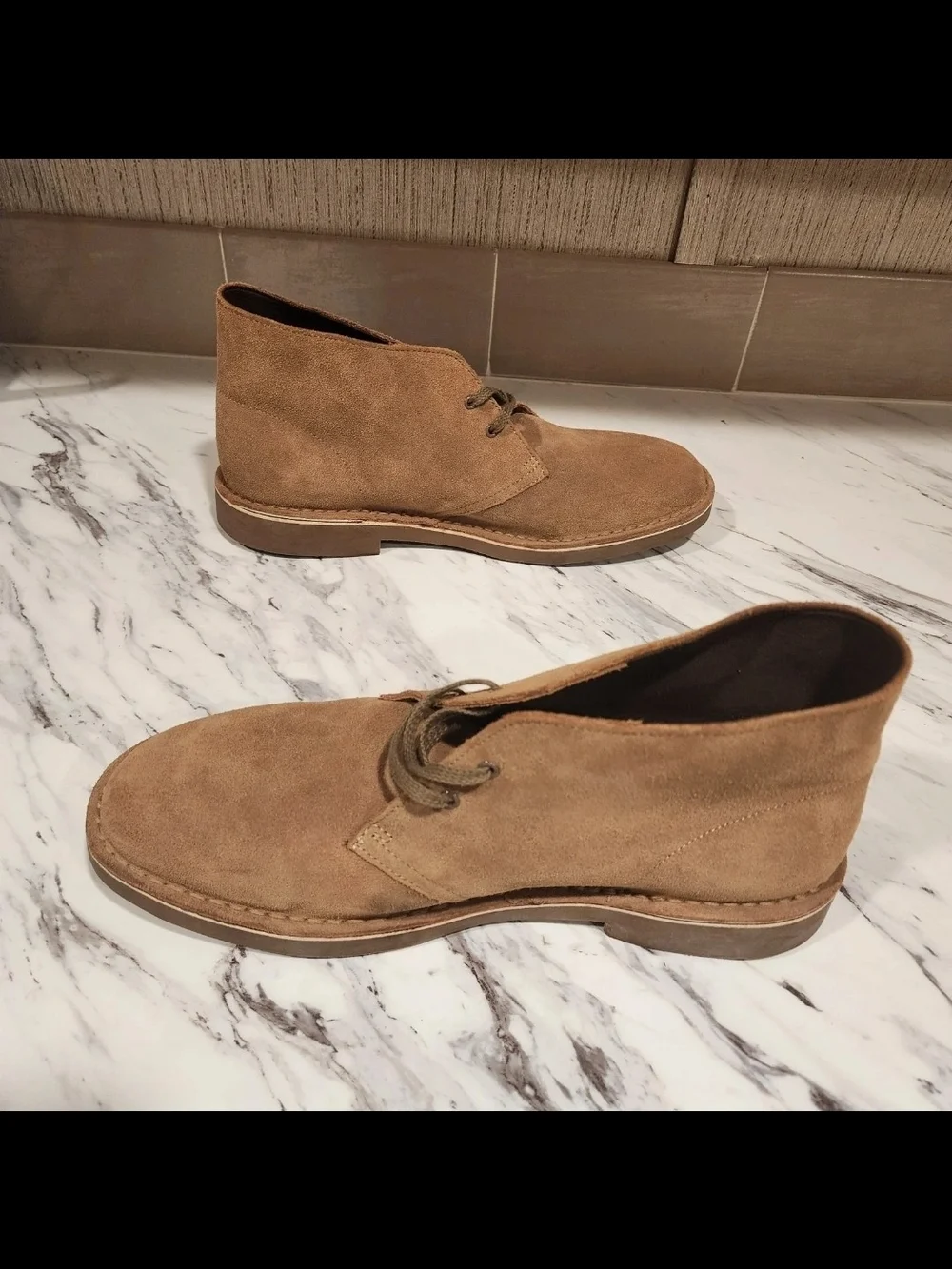 Clarks Men's Suede Like Boots in Brown Size Mens Size 13 Wide